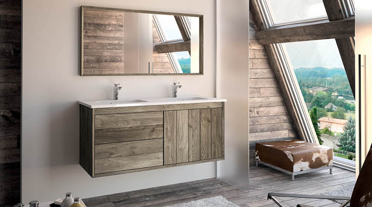 Meuble salle de bains en bois massif Meuble salle de bain en bois
